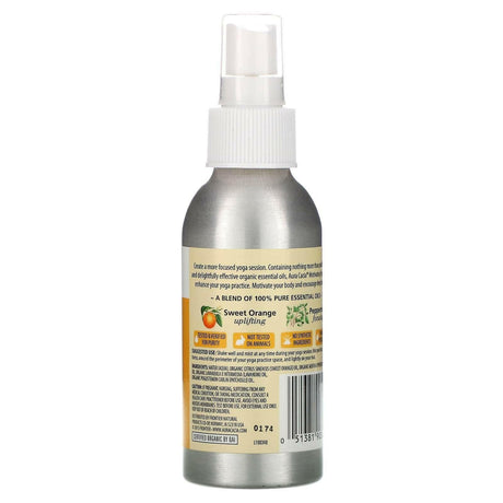 Aura Cacia, Organic, Yoga Mist, Motivating, Sweet Orange & Peppermint, 4 fl oz (118 ml) - Supply Center USA