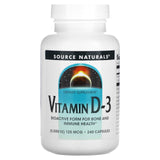 Source Naturals, Vitamin D-3, 125 mcg (5,000 IU), 120 Capsules - Supply Center USA