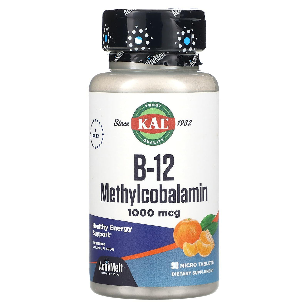 KAL, B-12 Methylcobalamin, Tangerine, 1,000 mcg, 90 Micro Tablets - Supply Center USA