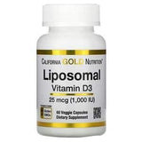 California Gold Nutrition, Liposomal Vitamin D3, 25 mcg (1,000 IU ), 60 Veggie Capsules - Supply Center USA