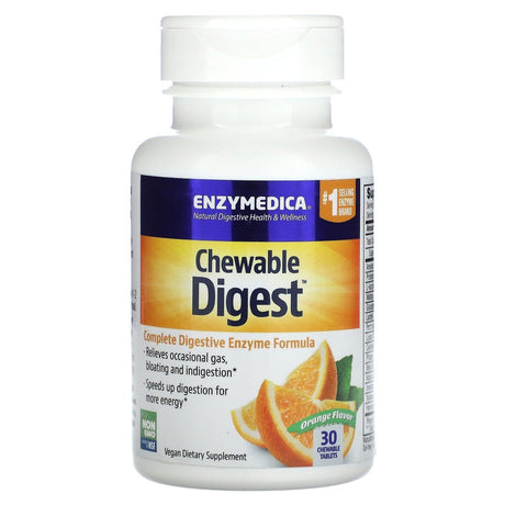 Enzymedica, Chewable Digest, Orange , 30 Chewable Tablets - Supply Center USA