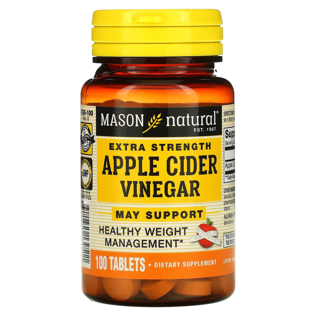 Mason Natural, Extra Strength Apple Cider Vinegar, 100 Tablets