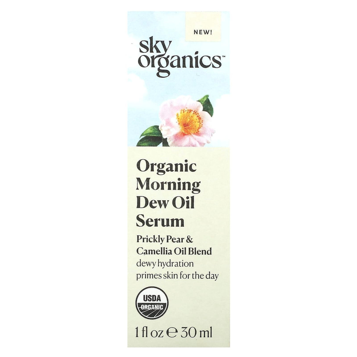 Sky Organics, Organic Morning Dew Oil Serum, Prickly Pear & Camellia Oil Blend, 1 fl oz (30 ml) - Supply Center USA