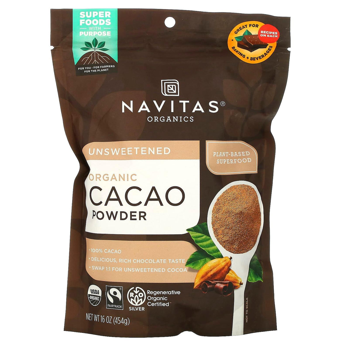 Navitas Organics, Organic Cacao Powder, 16 oz (454 g) - Supply Center USA