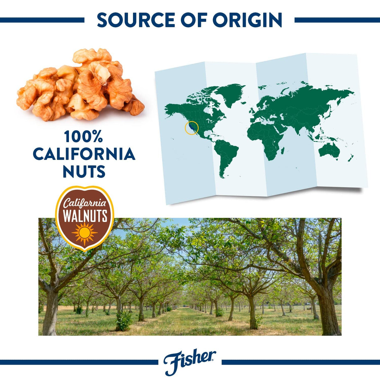 Fisher Chef'S Naturals Walnut & Pieces, Naturally Gluten Free, No Preservatives, Non-Gmo, Halves, 16 Oz