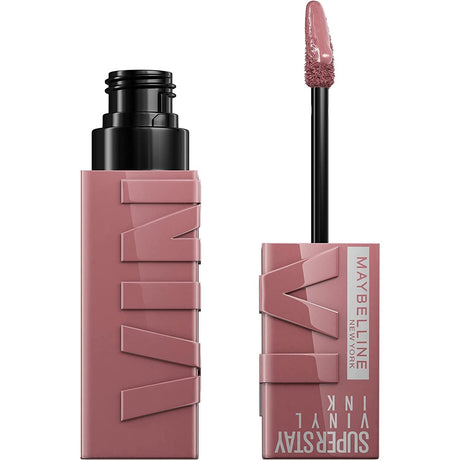 Maybelline Super Stay Vinyl Ink Longwear No-Budge Liquid Lipcolor Makeup, Highly Pigmented Color and Instant Shine, Cheeky, Rose Nude Lipstick, 0.14 Fl Oz, 1 Count - Supply Center USA