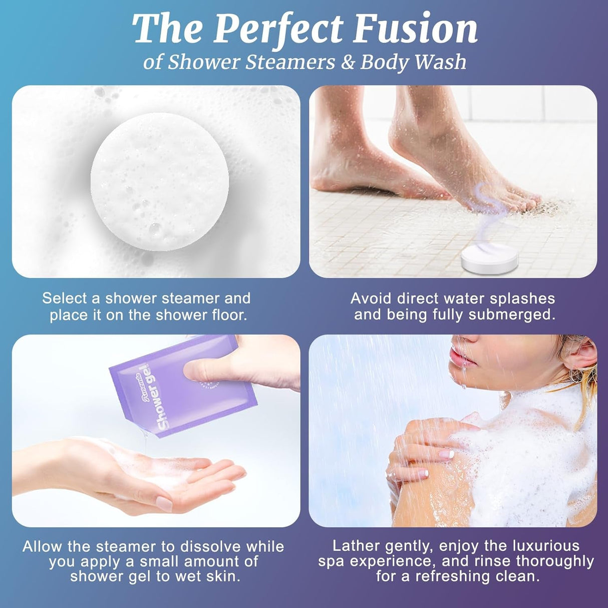 Shower Steamers Aromatherapy, 6 Pack Shower Bombs & 6 Pack Body Wash, Birthday Gifts for Women with Essential Oils, SPA Gifts for Women Mom, Valentines Day Gifts for Her, Him, Mom, Wife
