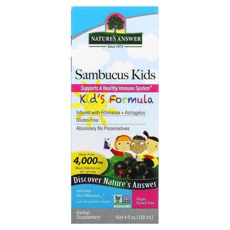 Nature's Answer, Sambucus Kid's Formula, 4,000 mg, 4 fl oz (120 ml) - Supply Center USA