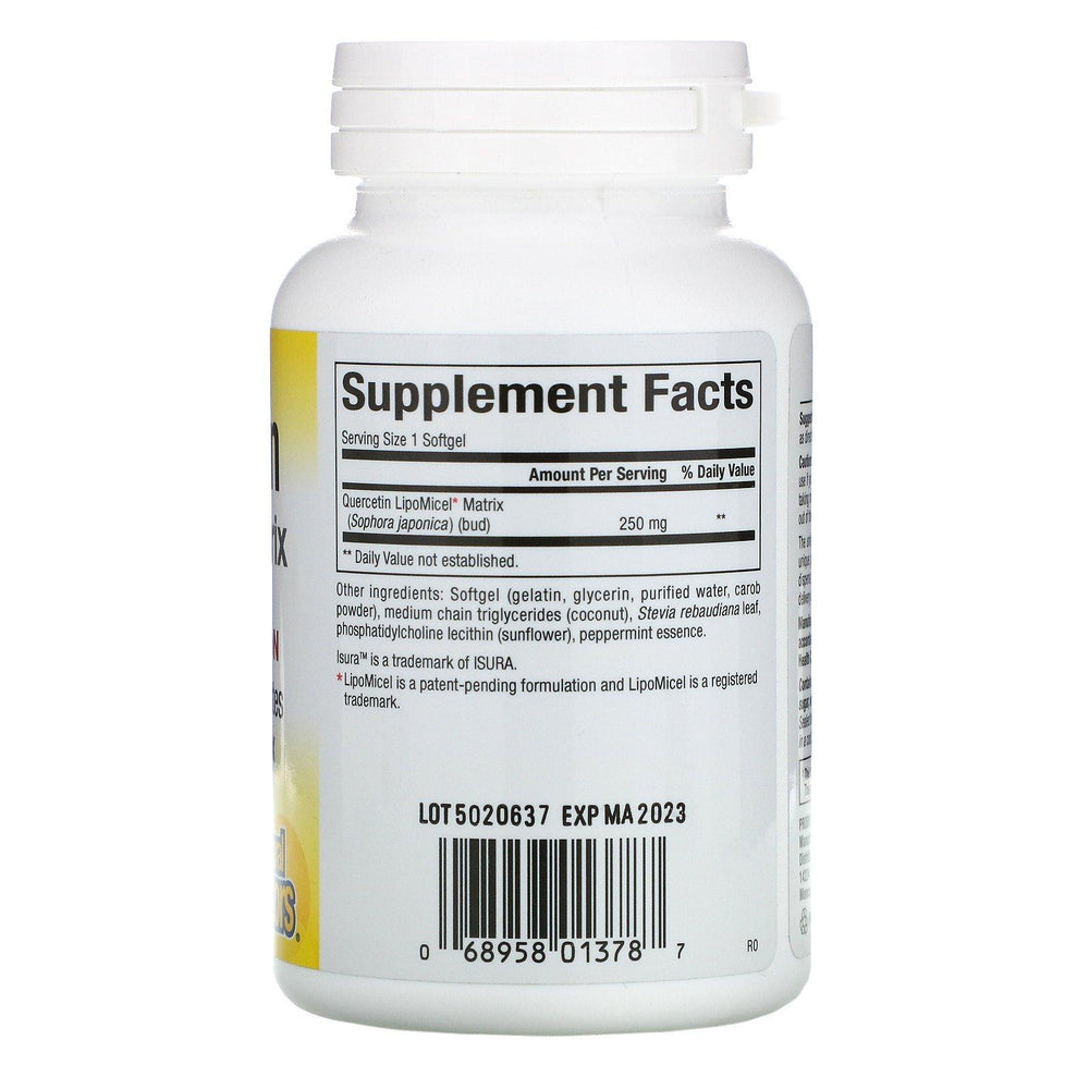 Natural Factors, Quercetin LipoMicel Matrix, 60 Liquid Softgels - HealthCentralUSA