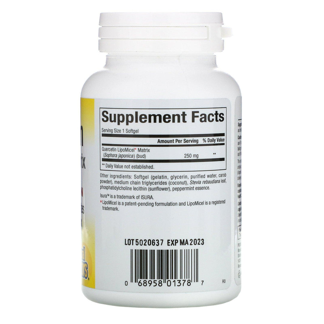 Natural Factors, Quercetin LipoMicel Matrix, 60 Liquid Softgels - HealthCentralUSA