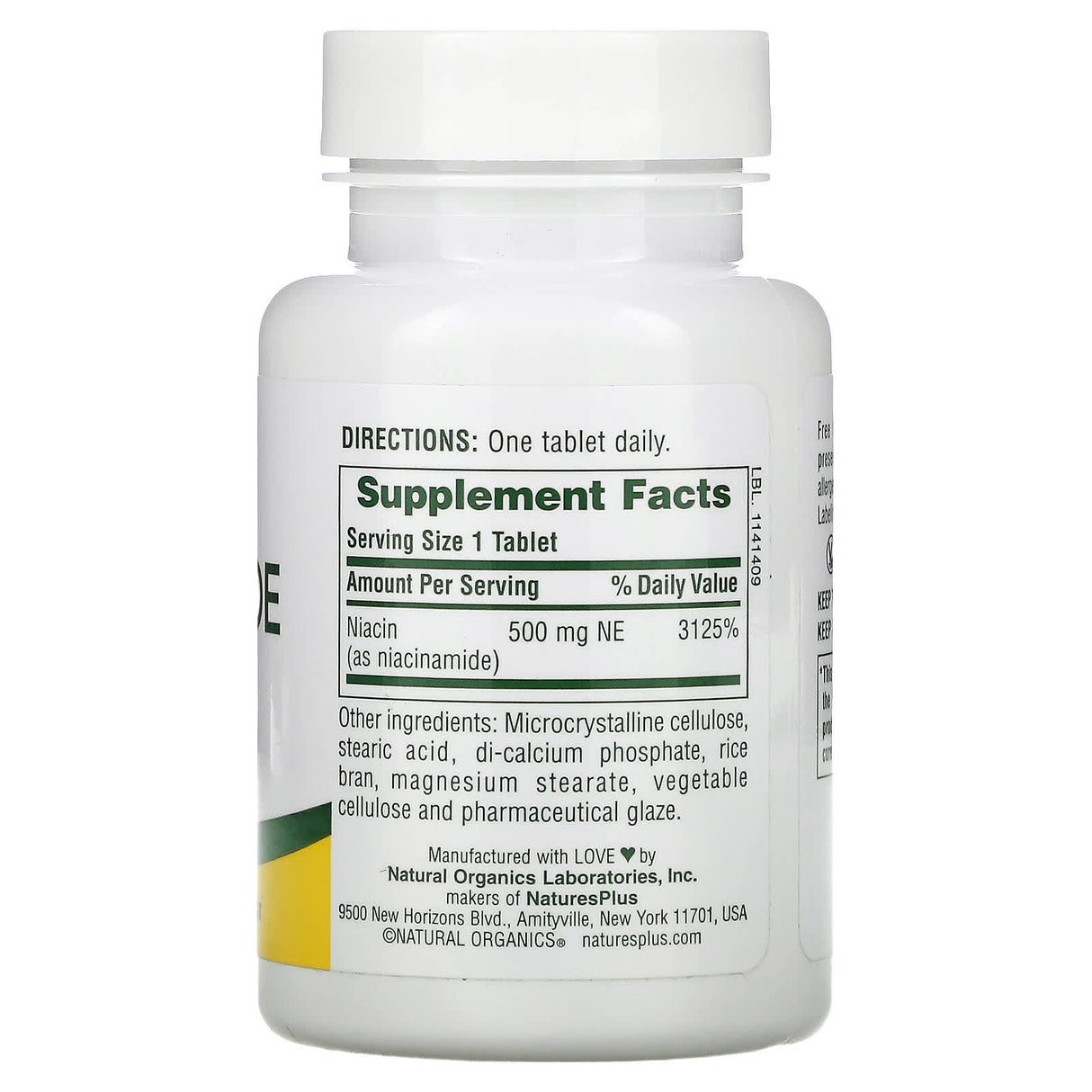 NaturesPlus, Niacinamide, 500 mg, 90 Tablets - Supply Center USA