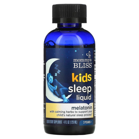 Mommy's Bliss, Kids Sleep Liquid, Melatonin, Kids 3 Yrs +, Natural Grape, 4 fl oz (120 ml) - Supply Center USA