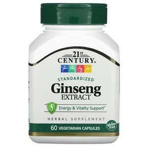 21st Century, Standardized Ginseng Extract, 60 Vegetarian Capsule - HealthCentralUSA