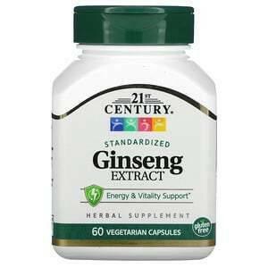 21st Century, Standardized Ginseng Extract, 60 Vegetarian Capsule - Supply Center USA