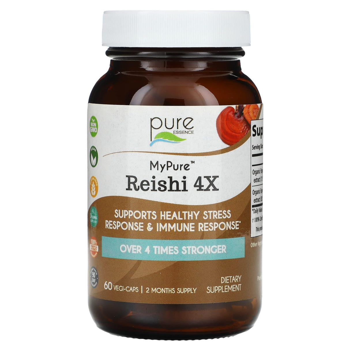 Pure Essence, MyPure, Reishi 4X, 60 Vegi-Caps - Supply Center USA