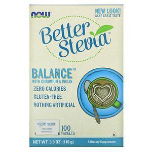 Now Foods, Better Stevia, Balance with Chromium & Inulin, 100 Packets, (1.1 g) Each - Supply Center USA