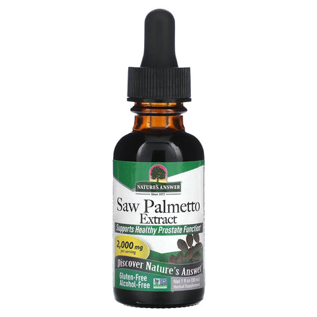 Nature's Answer, Saw Palmetto Extract, Alcohol-Free, 1,200 mg, 1 fl oz (30 ml) - Supply Center USA