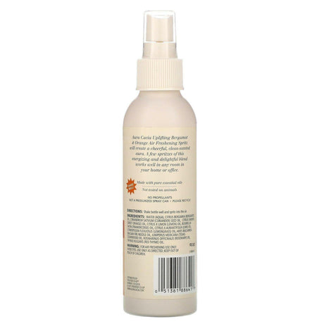 Aura Cacia, Air Freshening Spritz, Uplifting Bergamot & Orange, 6 fl oz (177 ml) - Supply Center USA