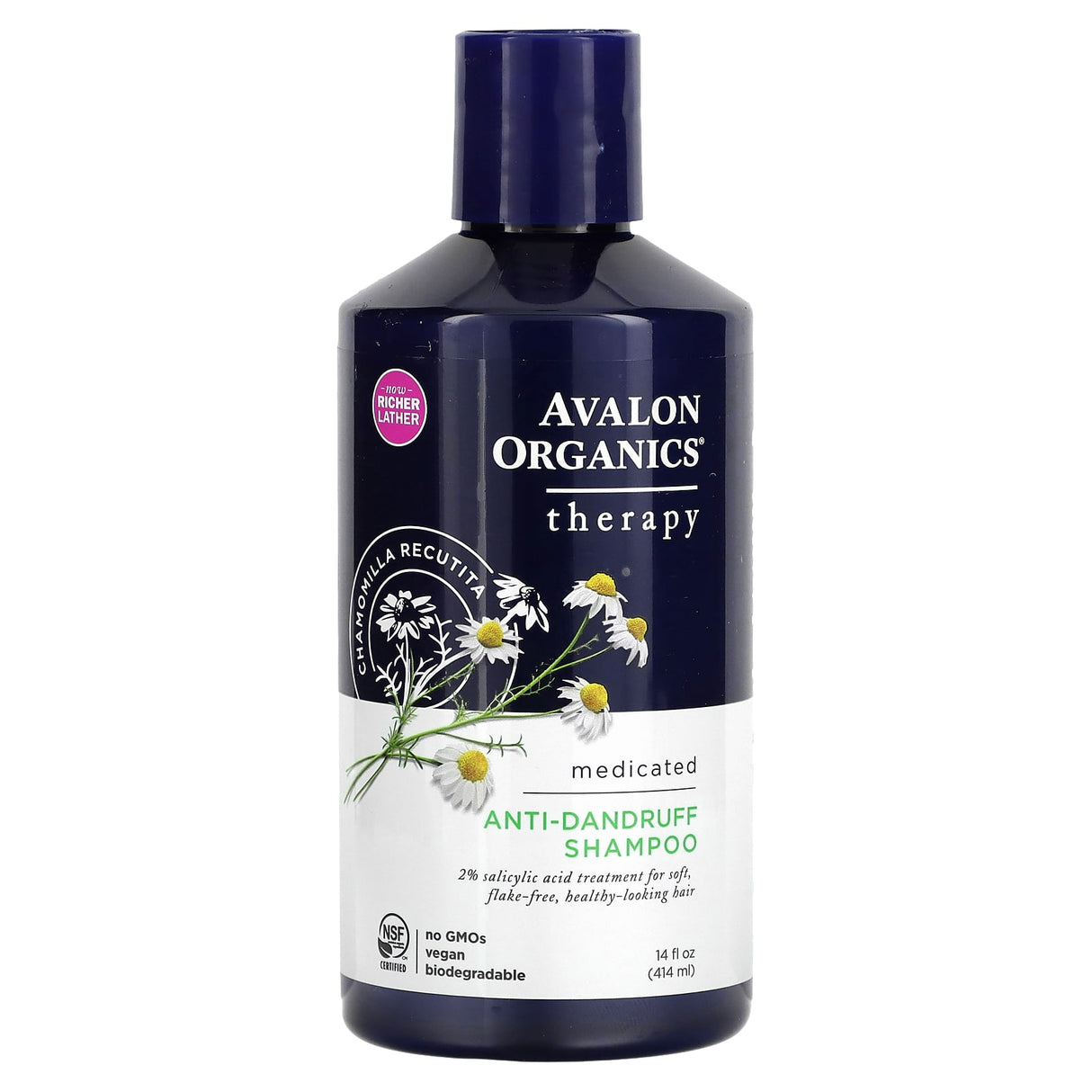 Avalon Organics, Anti-Dandruff Shampoo, Chamomilla Recutita, 14 fl oz (414 ml)