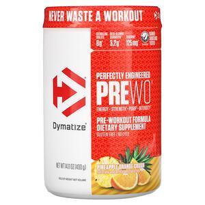 Dymatize Nutrition, Perfectly Engineered Pre WO, Pre-Workout Formula, Pineapple Orange Crush, 14.11 oz (400 g) - Supply Center USA