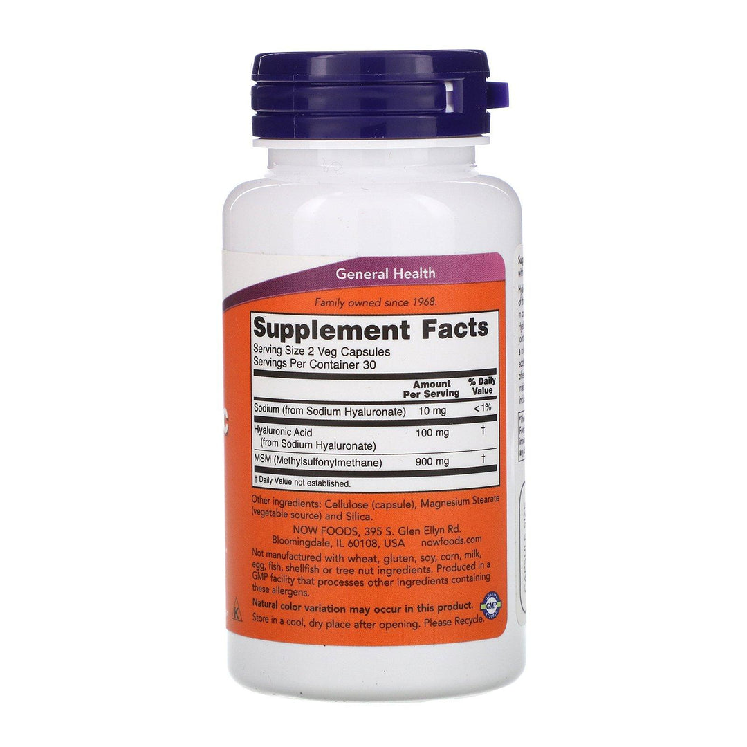 Now Foods, Hyaluronic Acid, 50 mg, 60 Veg Capsules - HealthCentralUSA