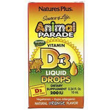 Nature's Plus, Source of Life, Animal Parade, Vitamin D3 Liquid Drops, Natural Orange Flavor, 200 IU, 0.34 fl oz (10 ml) - Supply Center USA