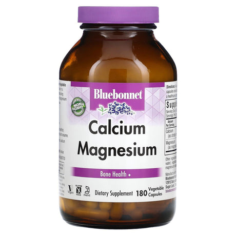 Bluebonnet Nutrition, Calcium Magnesium 1:1 Ratio, 180 Vegetable Capsules - Supply Center USA