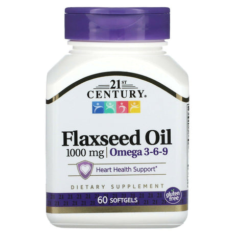 21st Century, Flaxseed Oil, 1000 mg, 120 Softgels - Supply Center USA