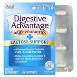 Schiff, Digestive Advantage, Daily Probiotics + Lactose Support, 96 Capsules - Supply Center USA