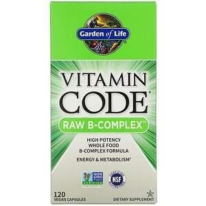 Garden of Life, Vitamin Code, RAW B-Complex, 120 Vegan Capsules - Supply Center USA