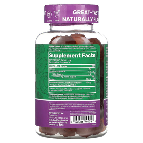 Fungies, Reishi Mushroom Gummies, Delicious Apple, 60 Pectin Gummies - Supply Center USA