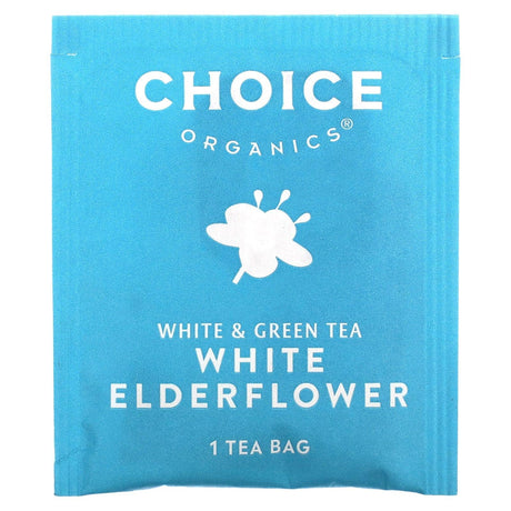 Choice Organic Teas, White & Green Tea, White Elderflower, 16 Tea Bags, 0.85 oz (24 g) - Supply Center USA