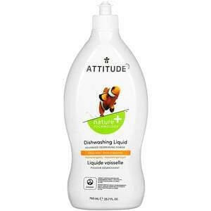 ATTITUDE, Dishwashing Liquid, Citrus Zest, 23.7 fl oz (700 ml) - HealthCentralUSA