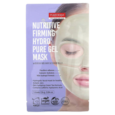 Purederm, Nutritive Firming Hydro Pure Gel Beauty Mask, 1 Sheet Mask, 0.84 oz (24 g) - Supply Center USA