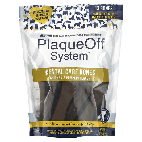 ProDen, PlaqueOff System, Dental Care Bones, For Dogs, Turkey & Cranberry, 13 Bones, 17 oz (482 g) - Supply Center USA