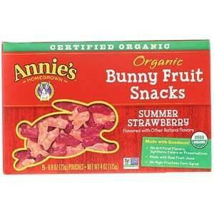 Annie's Homegrown, Organic Bunny Fruit Snacks, Summer Strawberry, 4 oz (115 g) - Supply Center USA