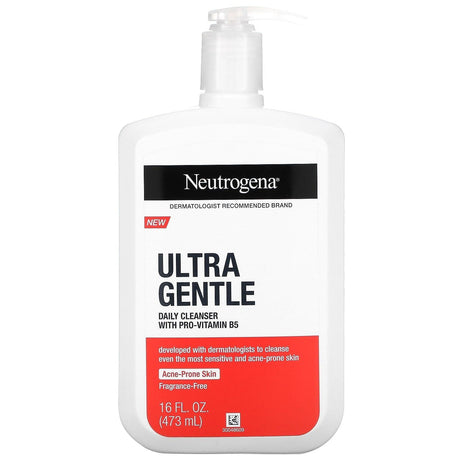 Neutrogena, Ultra Gentle, Daily Cleanser With Pro-Vitamin B5, Fragrance-Free, 16 fl oz (473 ml) - Supply Center USA