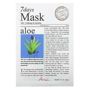 Ariul, 7 Days Beauty Mask, Aloe, 1 Sheet Mask, 0.7 oz (20 g) - Supply Center USA