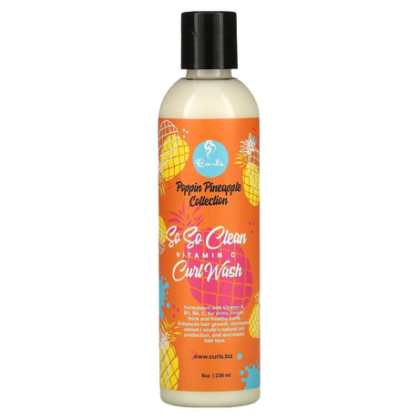 Curls, Poppin Pineapple Collection, So So Clean, Vitamin C, Curl Wash, 8 oz (236 ml) - Supply Center USA