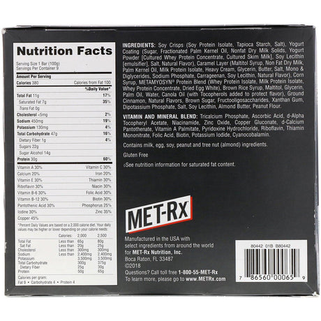 MET-Rx, Big 100, Meal Replacement Bar, Vanilla Caramel Churro, 9 bars, 3.52 oz (100 g) Each - Supply Center USA