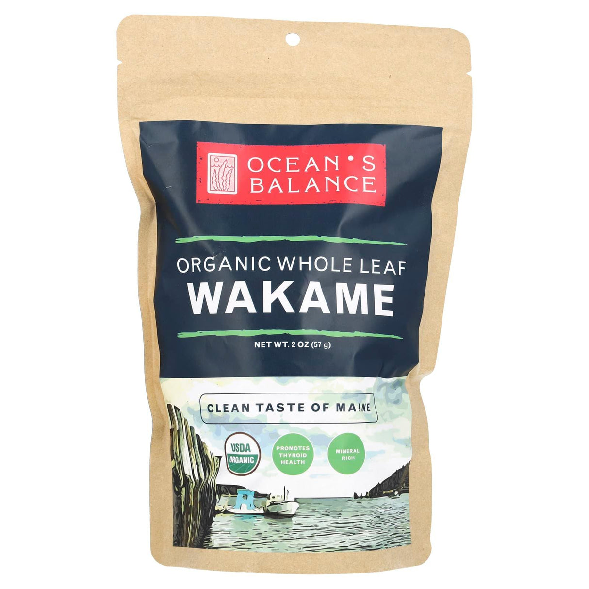 Ocean's Balance, Organic Whole Leaf Wakame, 2 oz (57 g) - Supply Center USA