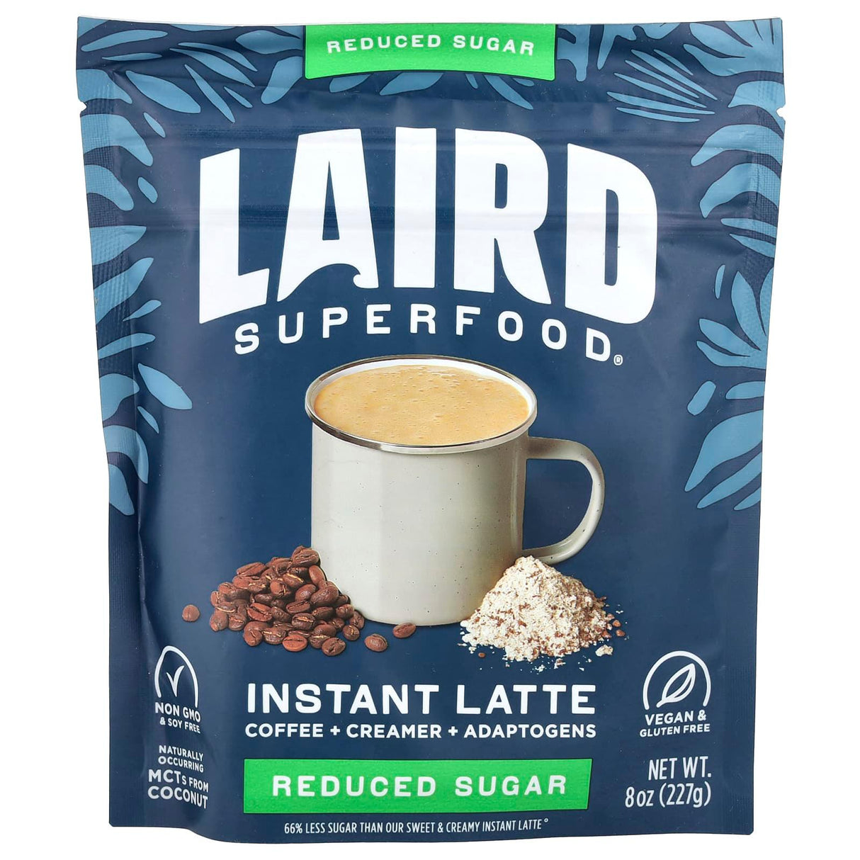 Laird Superfood, Instant Latte, Coffee + Creamer + Adaptogens, Reduced Sugar, 8 oz (227 g) - Supply Center USA