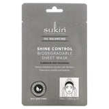 Sukin, Oil Balancing, Shine Control Biodegradable Beauty Sheet Mask, 0.85 fl oz (25 ml) - Supply Center USA