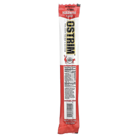 Ostrim, 100% Grass-Fed Beef & Elk Stick, Habanero, 1 Stick, 1.5 oz (42 g) - Supply Center USA