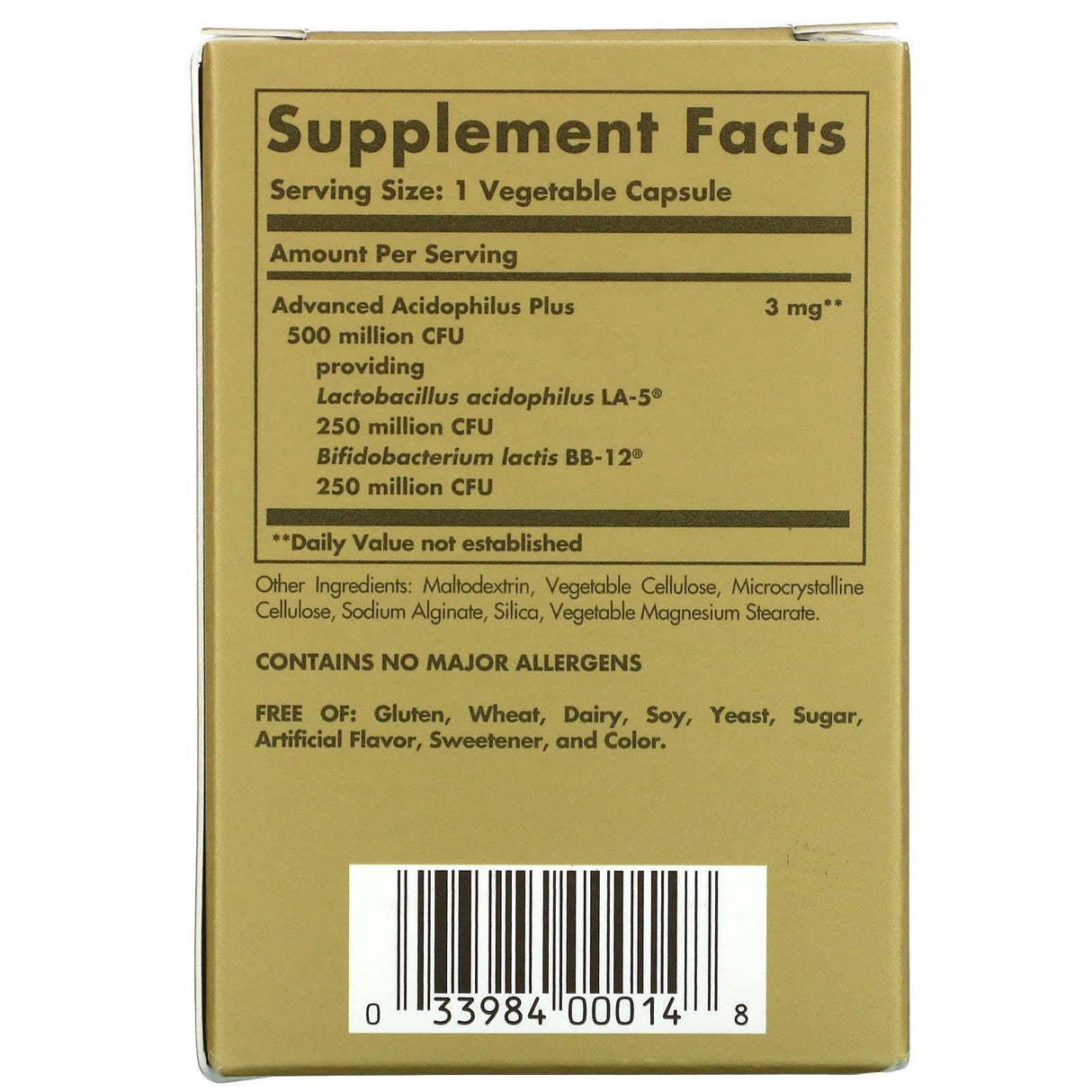 Solgar, Advanced Acidophilus Plus, 120 Vegetable Capsules - Supply Center USA