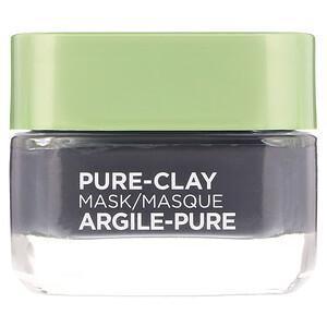 L'Oreal, Pure-Clay Beauty Mask, Detox & Brighten, 3 Pure Clays + Charcoal, 1.7 oz (48 g) - Supply Center USA