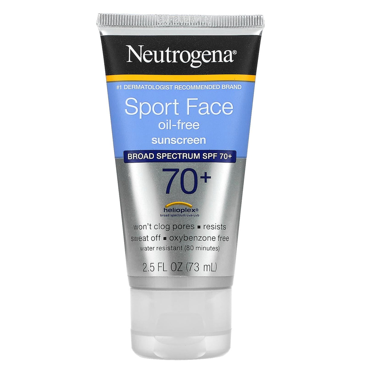 Neutrogena, Sport Face Oil Free Sunscreen, SPF 70+, 2.5 fl oz (73 ml) - Supply Center USA