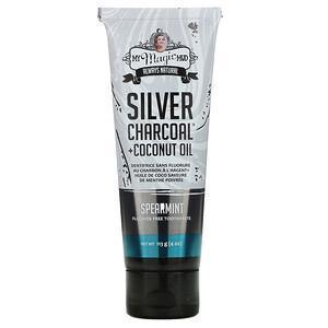 My Magic Mud, Silver Charcoal + Coconut Oil, Teeth Whitening, Fluoride-Free Toothpaste, Spearmint, 4 oz (113 g) - Supply Center USA