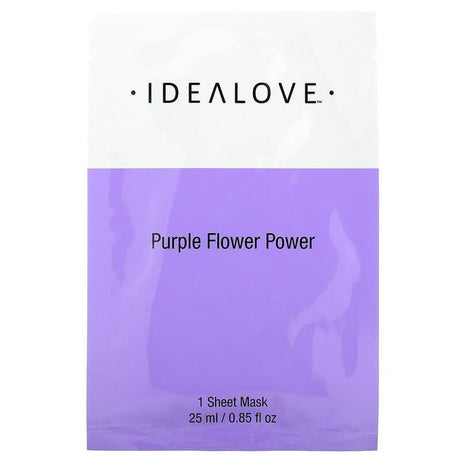 Idealove, Purple Flower Power, 1 Beauty Sheet Mask, 0.85 fl oz (25 ml) - Supply Center USA