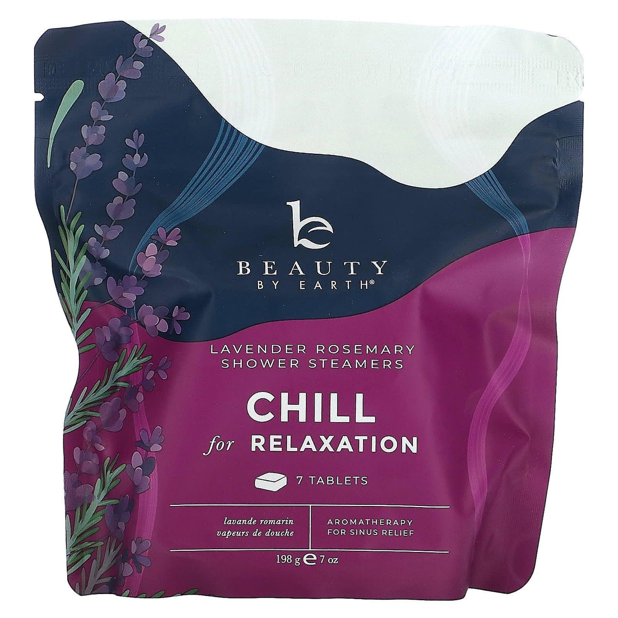 Beauty By Earth, Chill for Relaxation, Shower Steamers, Lavender Rosemary, 7 Tablets, 7 oz (198 g) - Supply Center USA